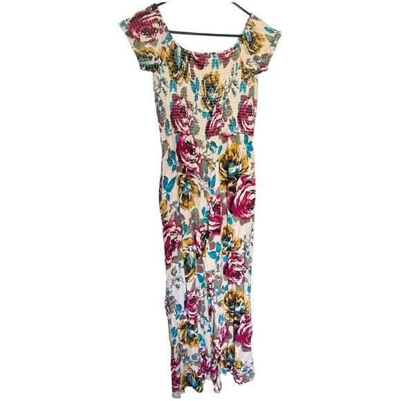 Land of Gypsies Floral Wide Leg Jumpsuit Women’s Size XL - Picture 5 of 11